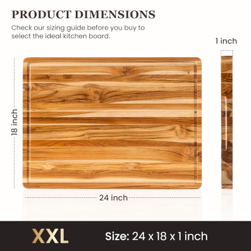 24x18 in Large Teak Cutting Board (24"L x 18"W)