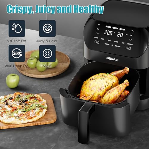 Air Fryer 6.2 QT Large Capacity Oilless Hot Air Fryers Oven 1500W Healthy Cooker with 10 Presets