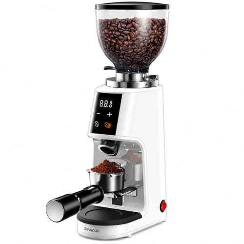 64mm Flat Burr Coffee Grinder (White)