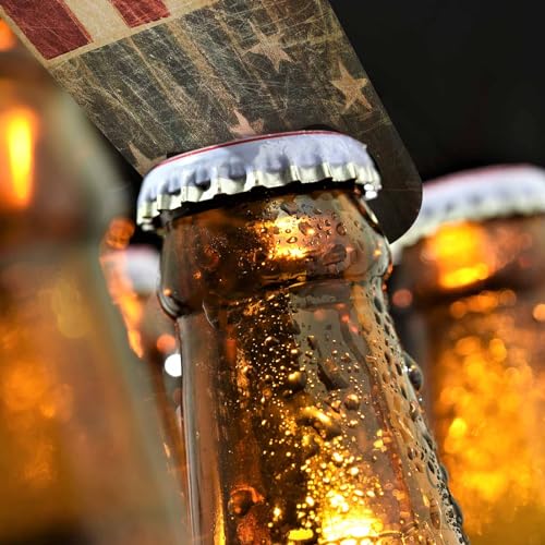 American Flag Stainless Steel Bottle Opener Vintage Abstract USA Flag Patriotic July 4th Independance Day Flat Beer Bottle Opener Keychain for Home Kitchen Bar Restaurant Party Birthday Gift