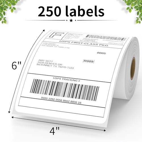 4"X6" Direct Thermal Shipping Labels