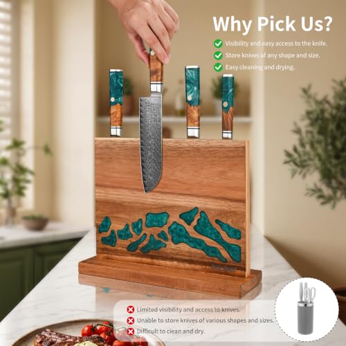 Magnetic Knife Block (Brown+Green)