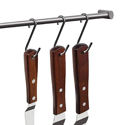 4PCS Offset Cake Icing Spatula Set 4” 6” 8” 10” Professional Stainless Steel Cake Decorating Frosting Spatulas with Wooden Handle
