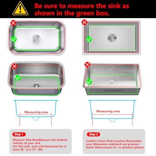 Sink Protectors for Kitchen Sink 26"x 14"Center Silicone Sink Mat (26"x14" Center / Gray)