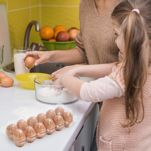 200Pcs Plastic Egg Carton Bulk Empty Clear Egg Tray Holder Container for Farm Business Market Home Kitchen Refrigerator Storage