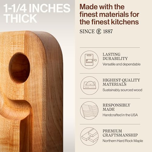 Prestige Series Rectangular Wooden Maple Cutting Board 16”x10” (16"L x 10"W)