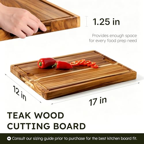 17 x 12 in Teak Cutting Board (17"L x 12"W)