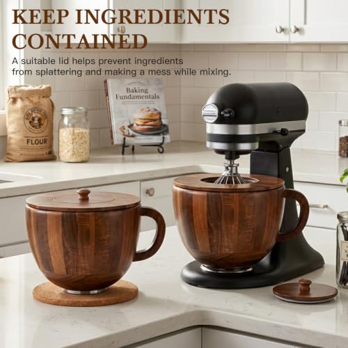 Wood Mixing Bowl Compatible with 4.5