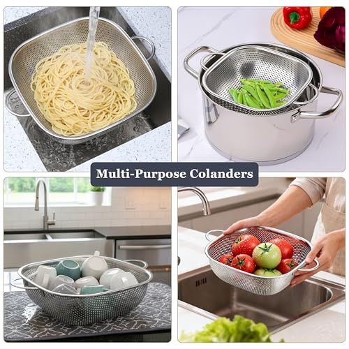Square Stainless Steel Colander Set