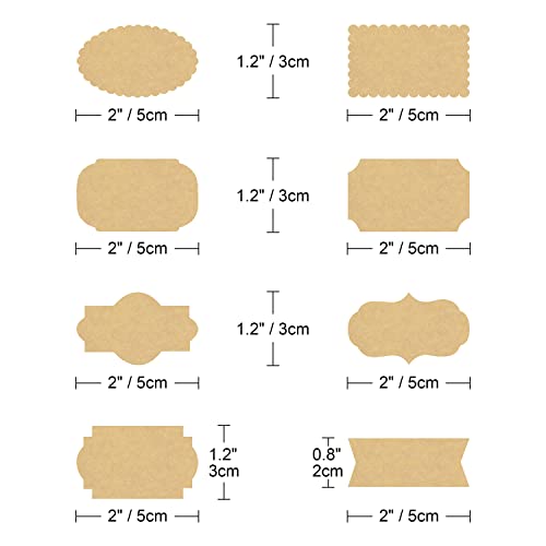 Fancy Shape Kraft Label Stickers