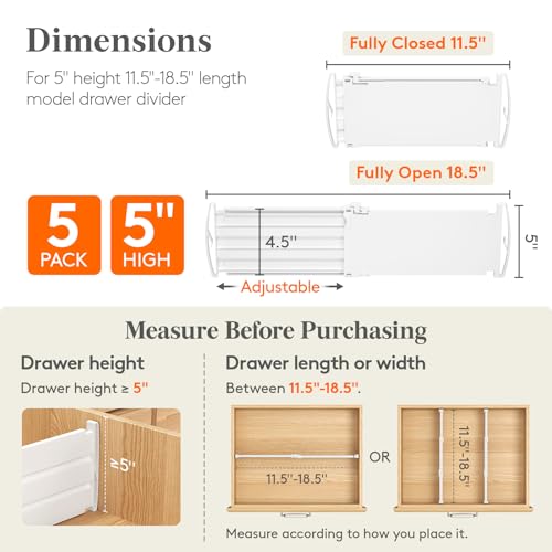 5 8" Tall Drawer Dividers
