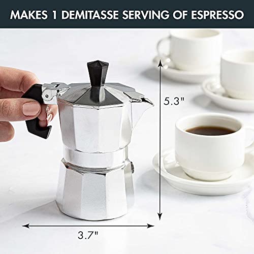Classic Stovetop Espresso and Coffee Maker (Silver / 1 Cup)