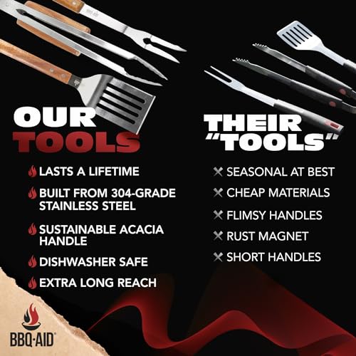 3 Piece Grill Set BBQ Accessories