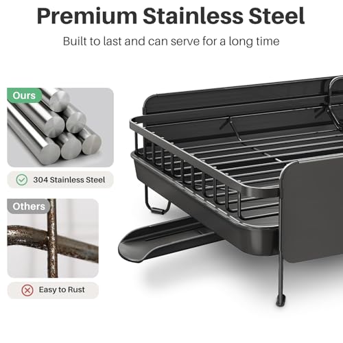 Large Expandable Dish Drying Rack for Kitchen Counter