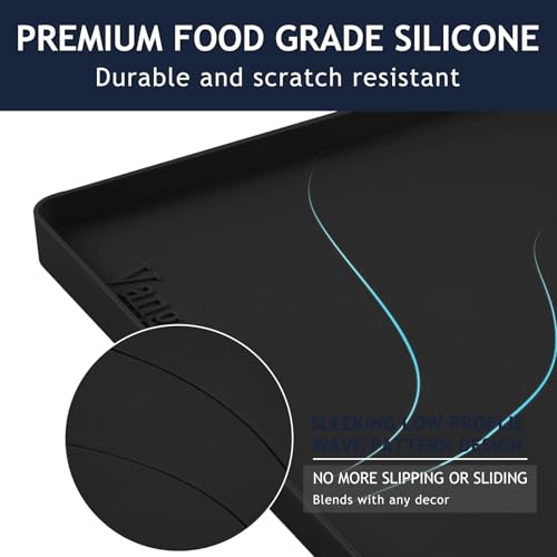 Heavy Duty Silicone Under Sink Mats for Kitchen Waterproof 19" x 19" (Black / 19'' x 19'' x 1'')