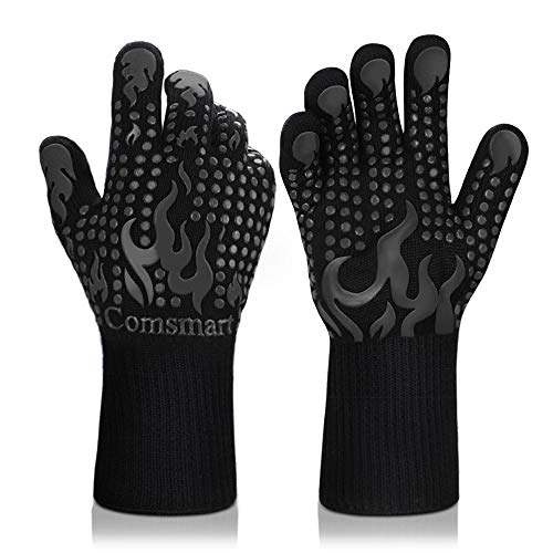 BBQ Gloves 1472°F Heat Resistant Grilling Gloves Silicone Non