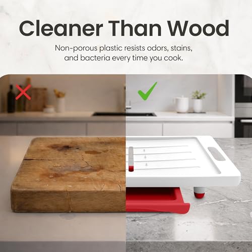Extra Large Cutting Board with Juice Groove (Red / 20.3"L x 13"W)