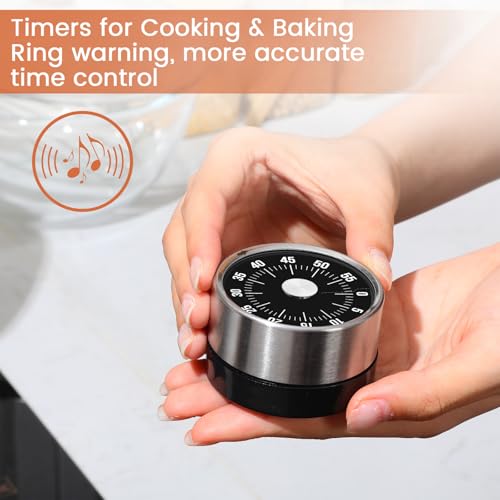 6 Pcs 60 Minute Visual Timer Visual Kitchen Timer (Black Orange)