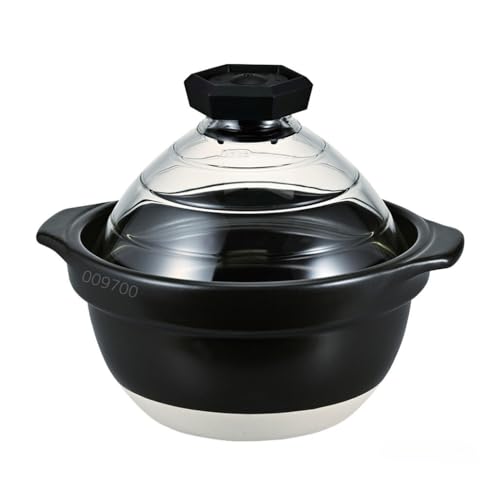 Glass Rice Pot with Lid Visible