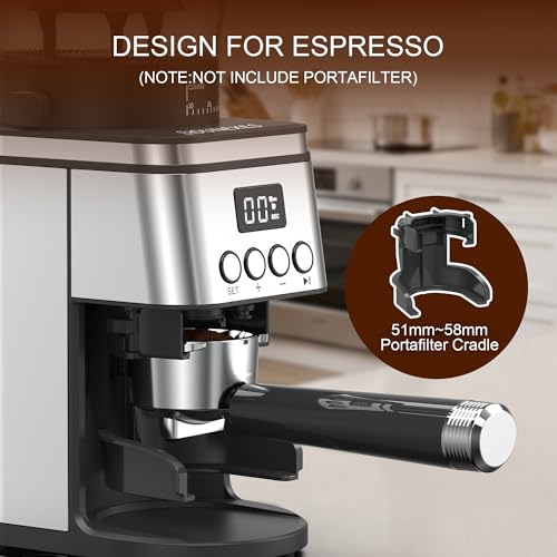 Conical Burr Coffee Grinder Electric (Silver)