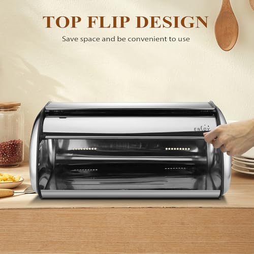 Bread Box for Kitchen Counter (silver)
