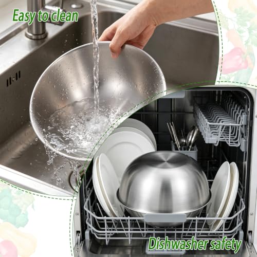 3 Pcs Stainless Steel Mixing Bowls Metal Mixing Bowl Set 1.5
