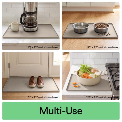 Waterproof Silicone Under Sink Mat with Raised Lip for Kitchen and Bathroom