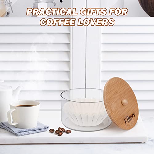 Coffee Filter Holder with Stylish Basket & Storage Container