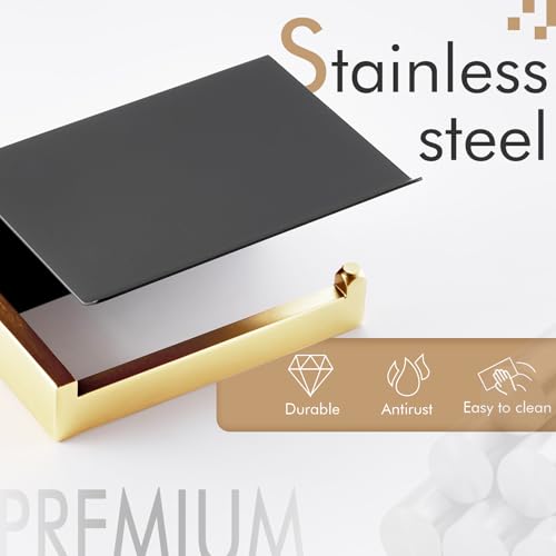Toilet Paper Holders Toilet Paper Roll Holder Stainless Steel Matte Black All Metal Wall Mounted