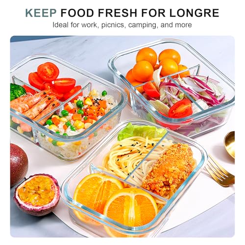 5 Pack Glass Meal Prep Containers Set with Lids