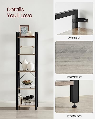 Bookshelf Bookcase with Steel Frame