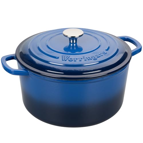 Enameled Cast Iron Dutch Oven Pot with Lid (4.5 QT / Blue)