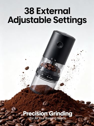 Portable Electric Burr Coffee Grinder (Matte Black)