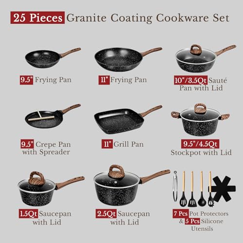 25 Piece Pots and Pans Set