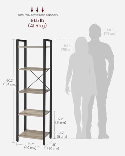 Bookshelf Bookcase with Steel Frame