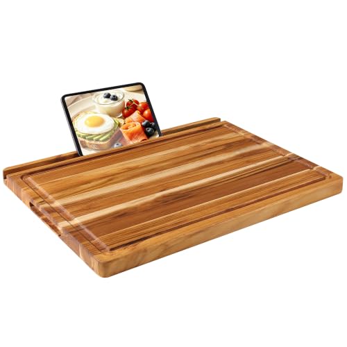 XXLarge Teak Wood Cutting Boards for Kitchen 20'' Meal Prep Board Smart (20.5"L x 14"W)