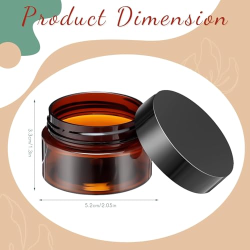 6 Pack 2 oz Plastic Jars Containers with Lids Wide