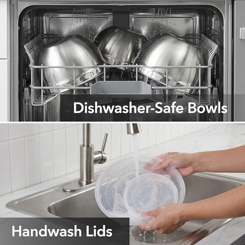 Stainless Steel Mixing Bowl Set of 3 with Lids (5, 3.5, and 1.5 Quarts / Mixing Bowl - Set of 3)