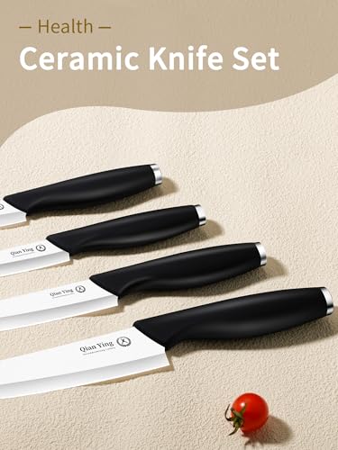 Ceramic Knife Set for Kitchen with Sheath