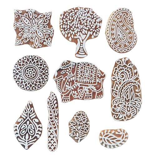 Assorted Wooden Block Printing Stamps Bulk01