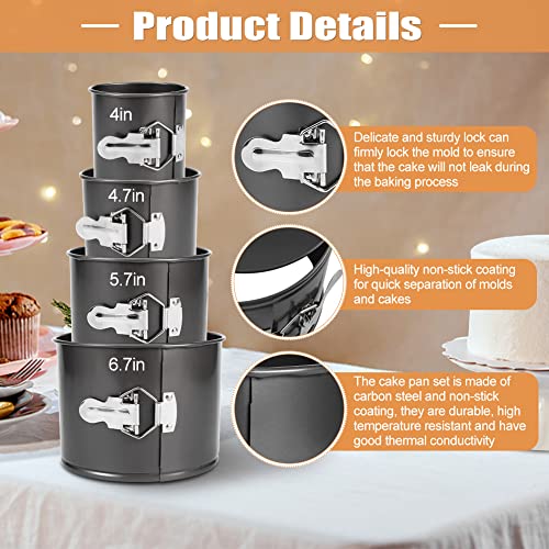 4Pcs Premium Springform Pan Nonstick