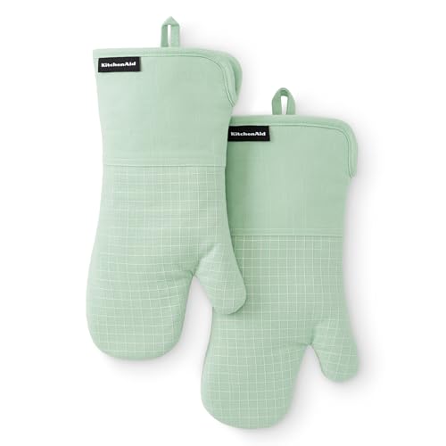 Gourmet Series Gridlines Oven Mitts 2 (Pistachio Green)