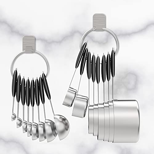 Measuring Cups & Spoons Set of 16 (Black)