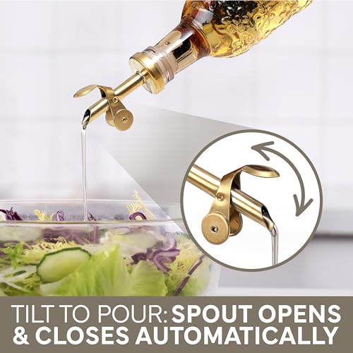 Glass Olive Oil Bottle Dispenser (Floral / Brown)