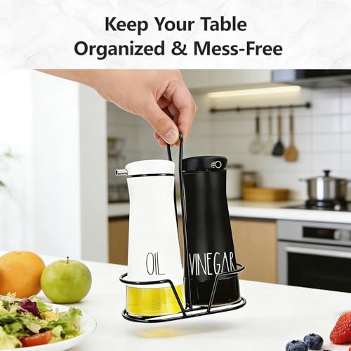 Oil And Vinegar Dispenser Set with Caddy