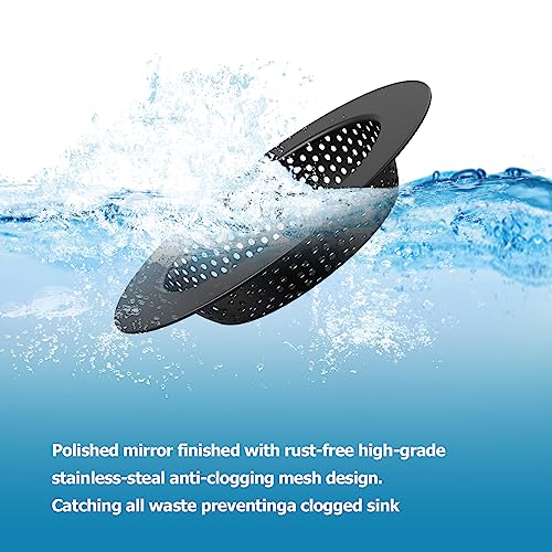 Huntorny 2PCS Kitchen Sink Drain Strainer and Kitchen Sink Stopper