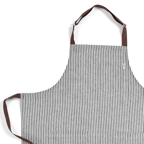 Linen Bib Apron for Men & Women Striped Apron