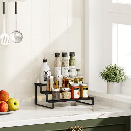 Spice Rack Cabinet Organizer Shelf Wooden Spice Rack for Countertop Kitchen Counter Storage Shelves Cupcake Stand Holder Display Stand