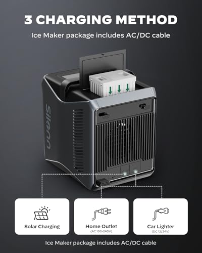 Battery Powered Ice Maker with 4