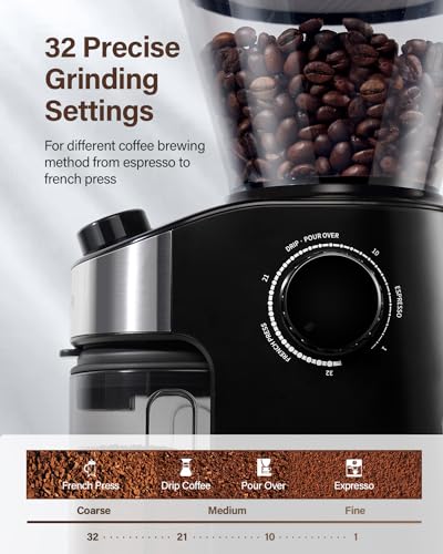 Burr Coffee Grinder Electric with 32 Grinding Sizes